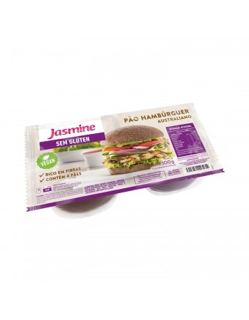 Pão De Hamburguer Australiano Sem Gluten - Jasmine - Pacote Com 4 Unidades De 75G