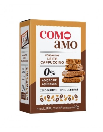 Fondant de Leite Cappuccino Zero - ComoAmo - SM 4x20g